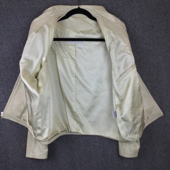 Vericci Cream Leather Jacket - Picture 3 of 11